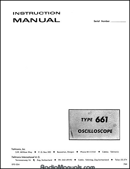 Tektronix 661 Instruction Manual
